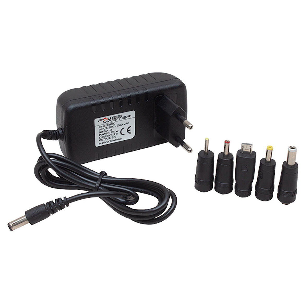 POWERMASTER PM-33780 5 VOLT - 3 AMPER - 15 WATT 5 UÇLU UNIVERSAL ÇOK AMAÇLI ADAPTÖR