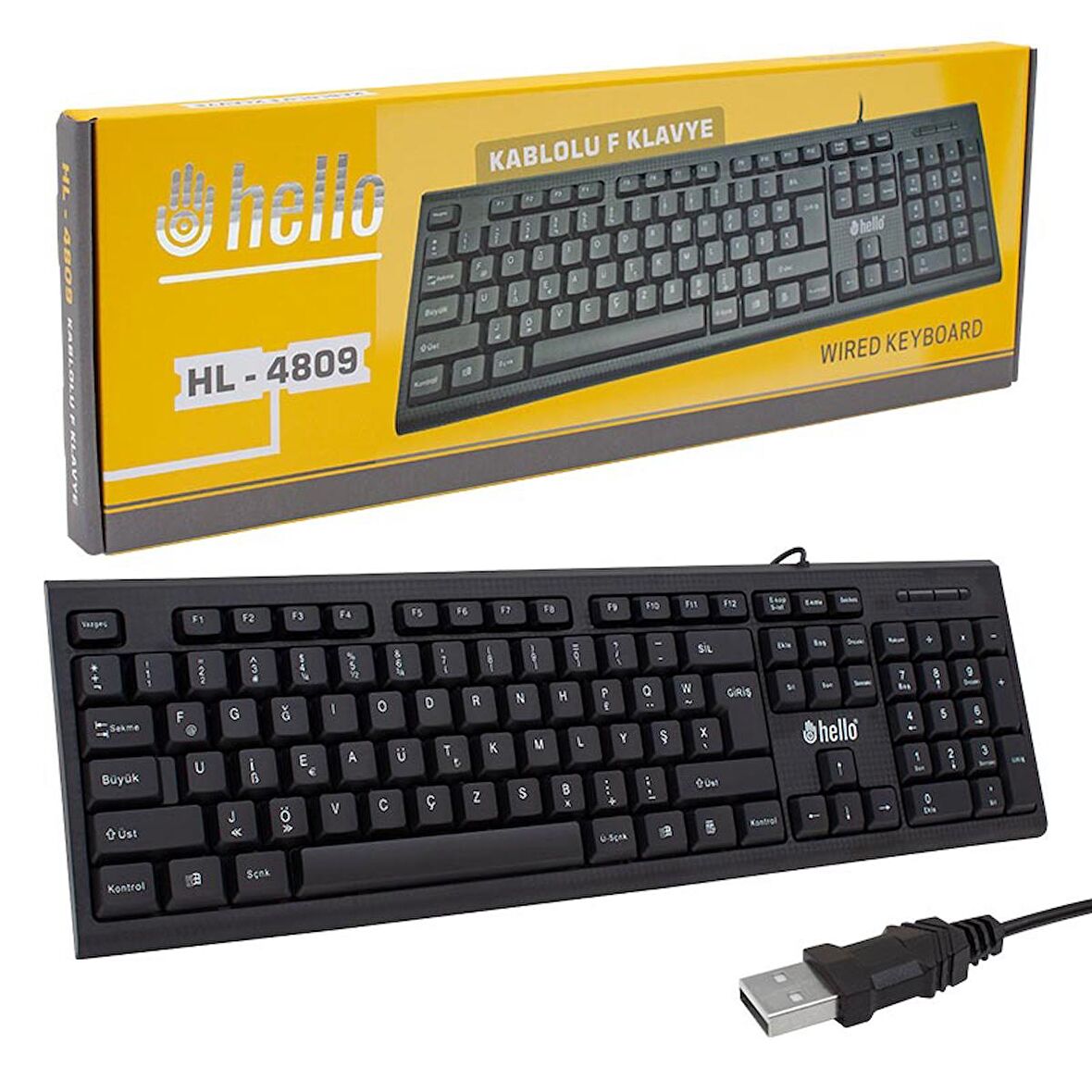 HELLO HL-4809 STANDART USB F KLAVYE SİYAH