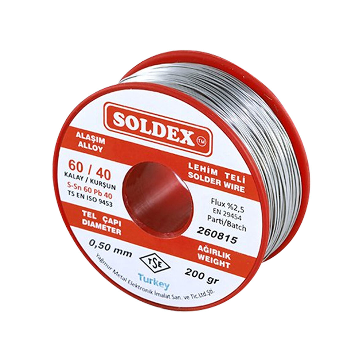 Soldex 200 Gr Lehim 0,50 Mm 60-40 Lehim Teli 