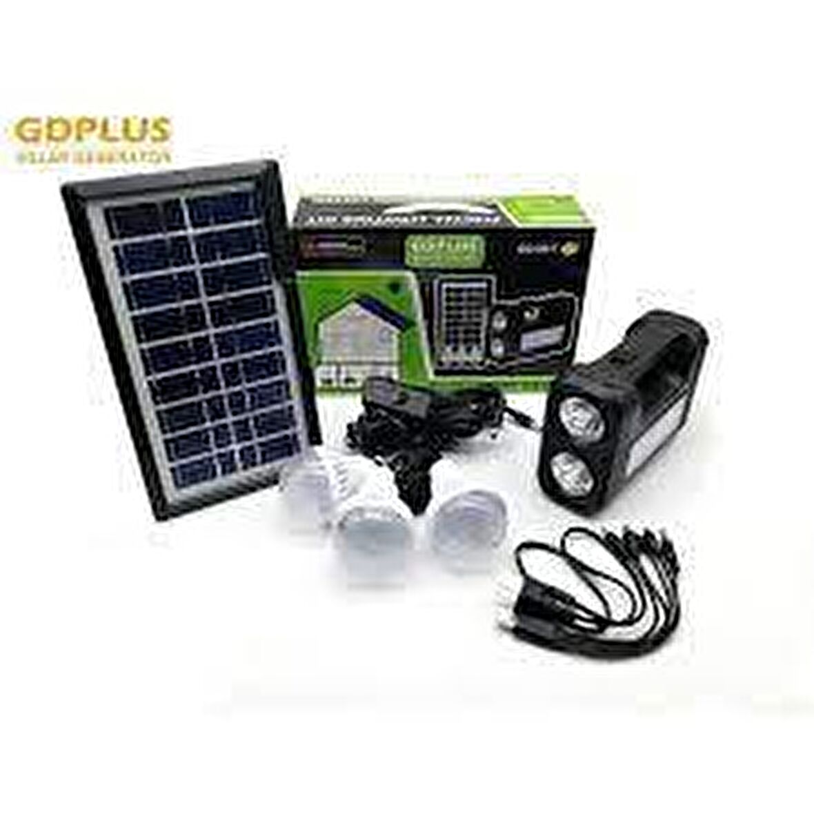 POWERMASTER GD-8017T PANELLİ SOLAR LAMBA 3 AMPULLÜ SET AKÜLÜ SOLAR IŞILDAK FENER