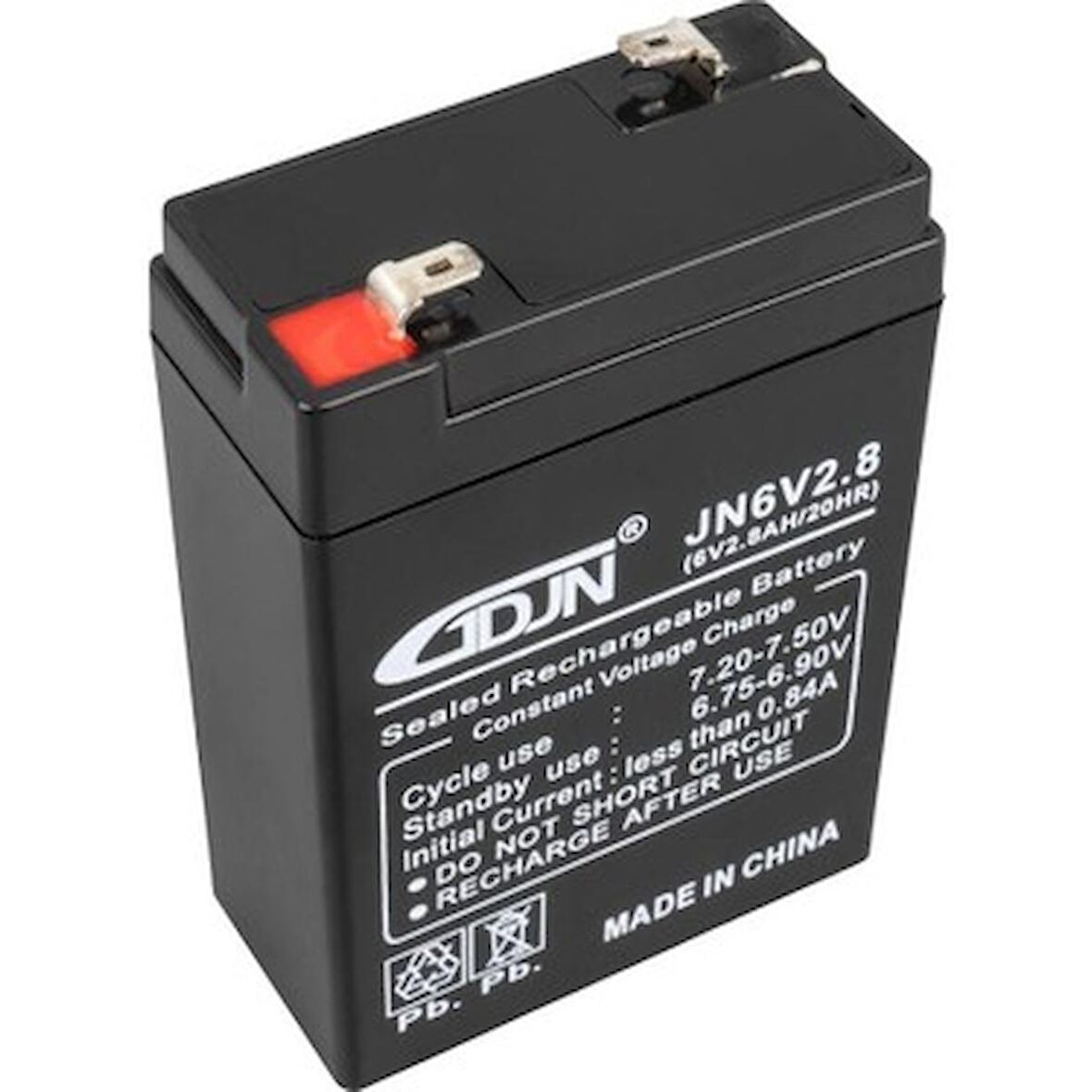 GDJN JN6V2.8 6 VOLT - 2.8 AMPER DİK AKÜ (66 X 33 X 97 MM)