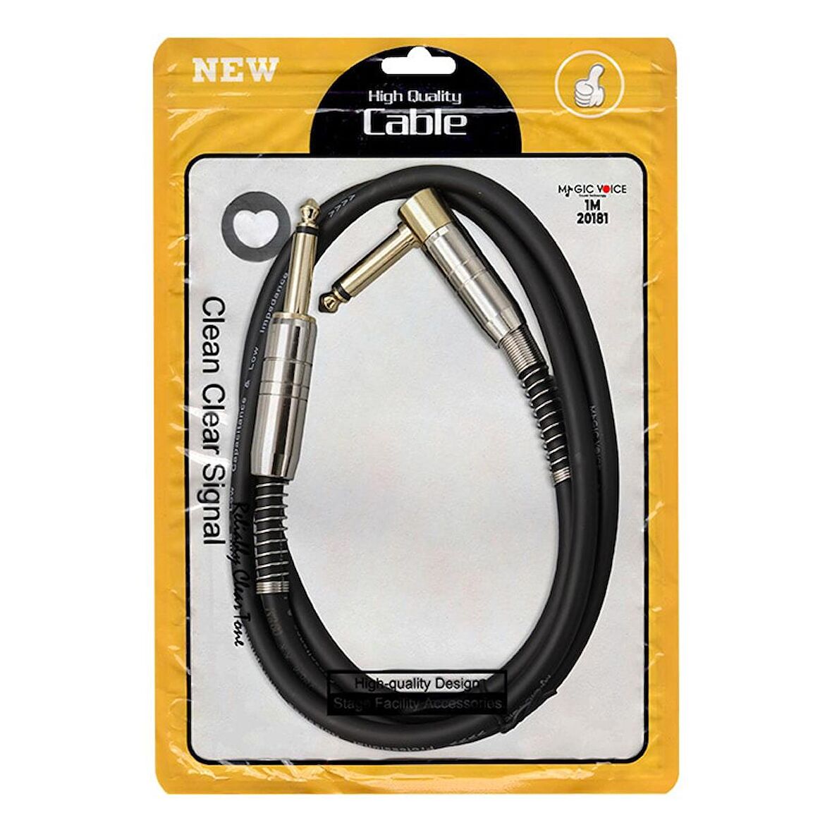 MAGİCVOİCE LD377 6.3 MM MONO ERKEK + 6.3 MM L TİP MONO ERKEK 1 METRE KABLO