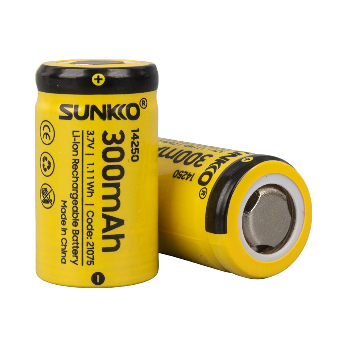 Sunkko 3.7 Volt 300 Mah 14250 Şarj Edilebilir Pil 2 Adet Lityum İon Şarjlı Pil 14x25mm