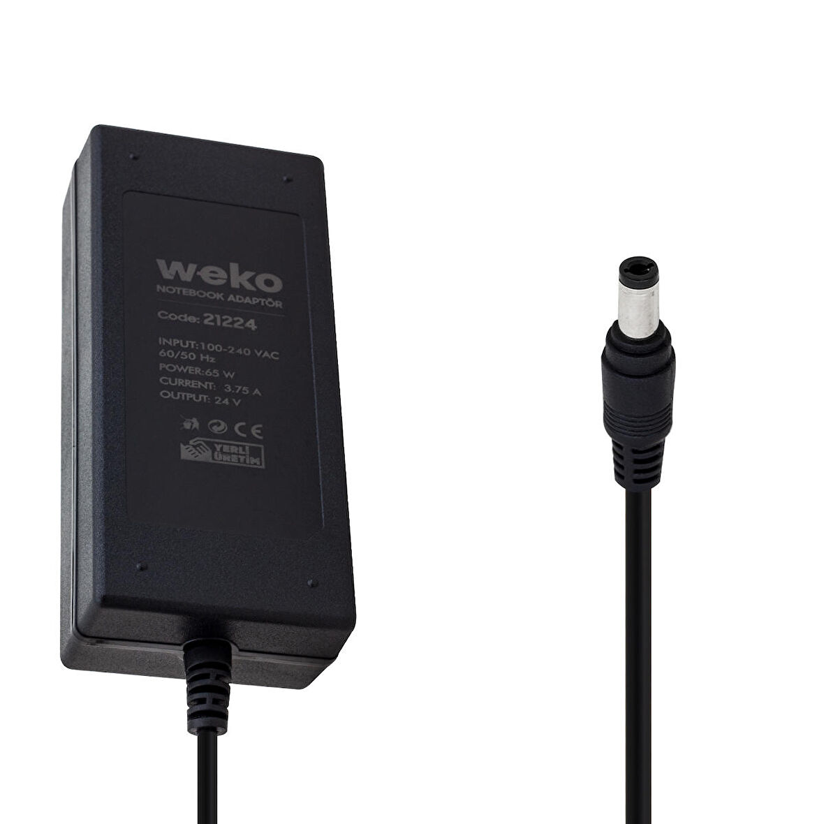 WEKO 24 VOLT - 3.75 AMPER - 65 WATT 5.5*2.5 UÇLU YERLİ ÜRETİM NOTEBOOK ADAPTÖR
