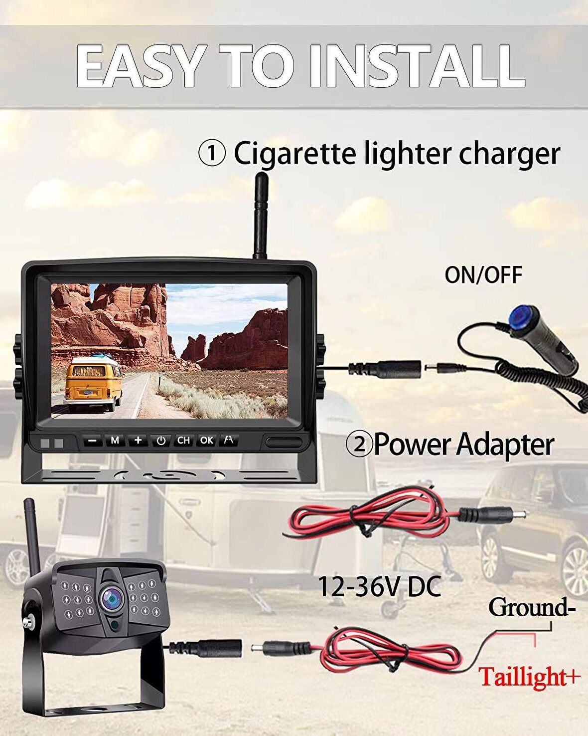 POWERMASTER KABLOSUZ ARAÇ KAMERA VE MONİTÖR SETİ