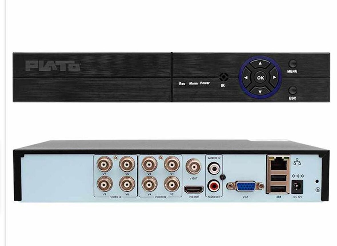 PLATO PL-22034 16 KANAL 5IN1 1080N 5 MP DESTEKLİ DVR KAYIT CİHAZI (H265)