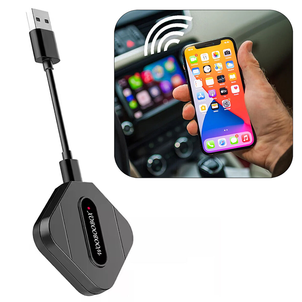 Powermaster PM-24507 Z1A-Z1D Wireless Kablosuz Android Auto Araç Ekran Yansıtma Aparatı CarPlay