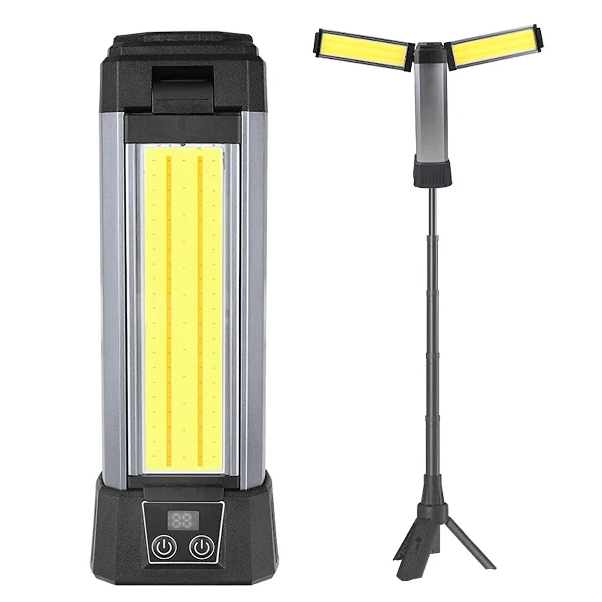 Powermaster PM-24565 25 Watt USB TYPE-C Girişli P50 Ve Cob Ledli 2 Kanatlı Kollu Çalışma Lambası