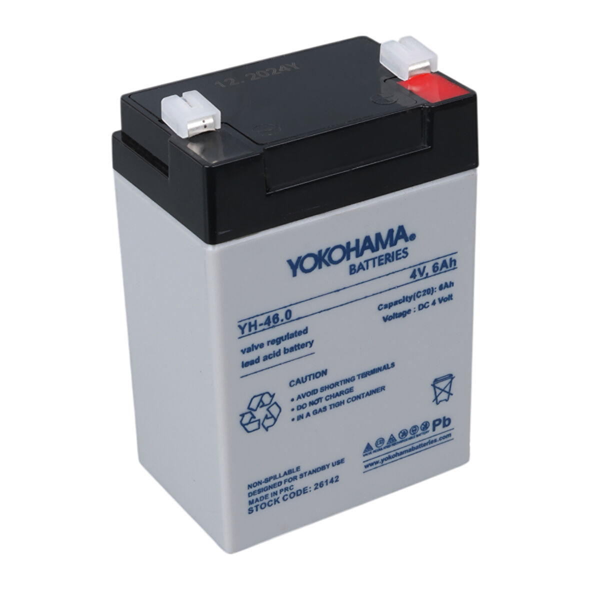 Ayt Yokohama YH-46.0 4 Volt 6 Amper Kuru Akü 68x45x95 mm Yeni Tarihli Taze Akü