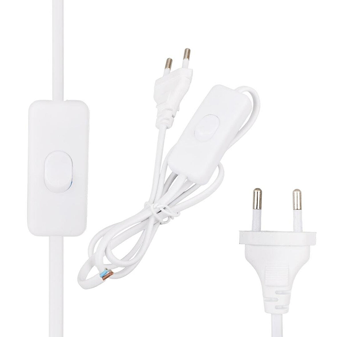 Ayt Powermaster 220 Volt Anahtarlı Güç Kablosu Abajur Kablo Aç Kapa Anahtarlı Hazır Fiş Kablo 1 Metre