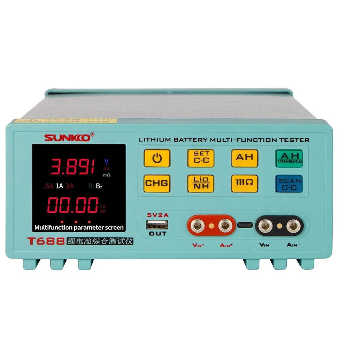 Ayt Sunkko T-688 84V Lityum Pil Test Cihazı Lityum Pil Ölçüm Aleti 18650 Pil