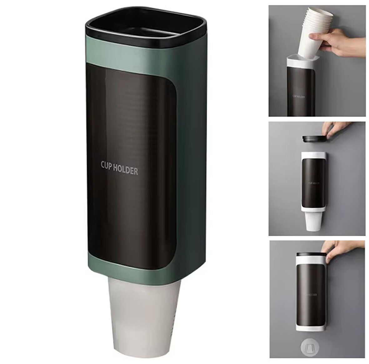 Ayt Sunup SN-27109 Kendinden Yapışkanlı Plastik Karton Bardak Dispenseri Sebil Kahve Makinası Yanı Bardaklık
