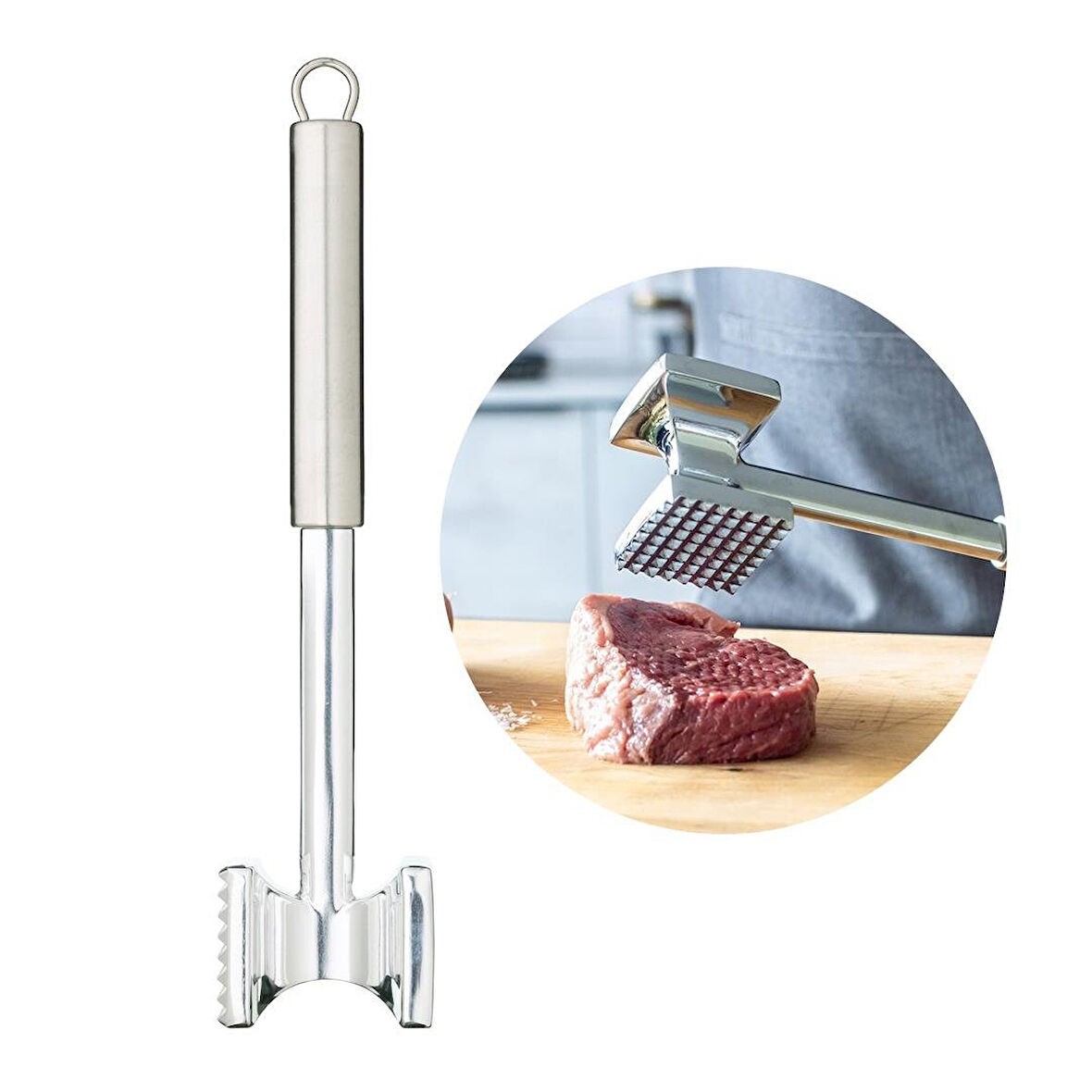 Ayt Sunup SN-27133 Çift Taraflı Tırtıklı Ve Düz Et Döveceği Et Yumuşatıcı