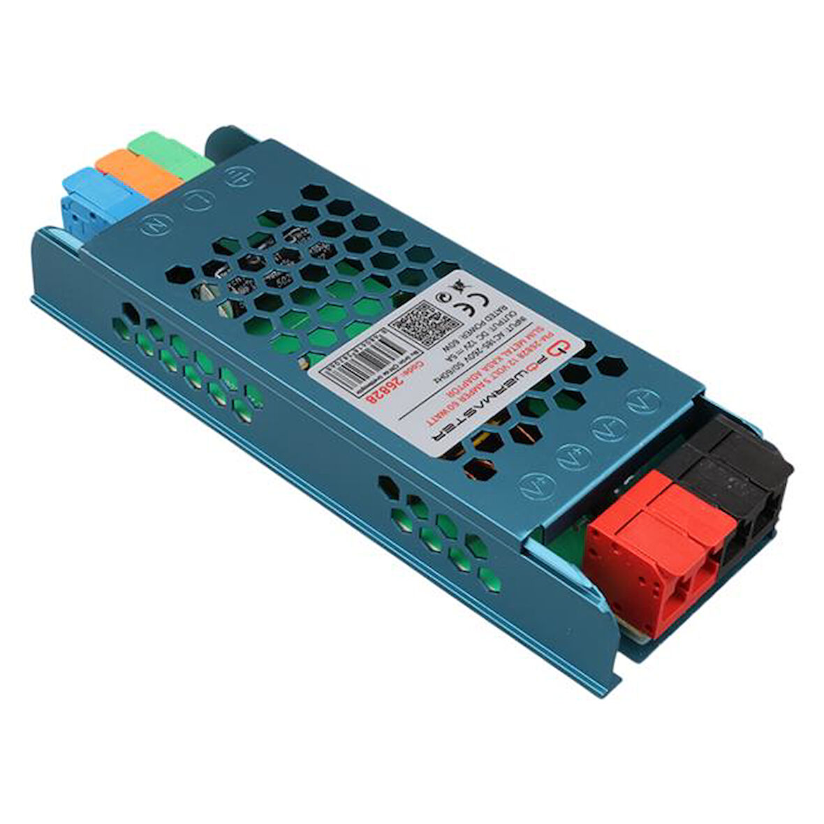Powermaster PM-26828 12 Volt 5 Amper 60 Watt Slim Metal Kasa Adaptör 140X50x23mm