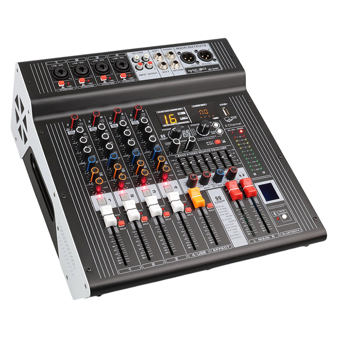 Magicvoice 4 Kanal 2X350 Watt Usb/Sd/Bluetooth Power Mixer