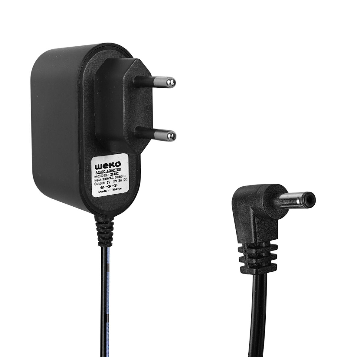 WEKO 5 VOLT - 2 AMPER 3.5*1.35 UÇLU PLASTİK KASA PRİZ TİPİ ADAPTÖR
