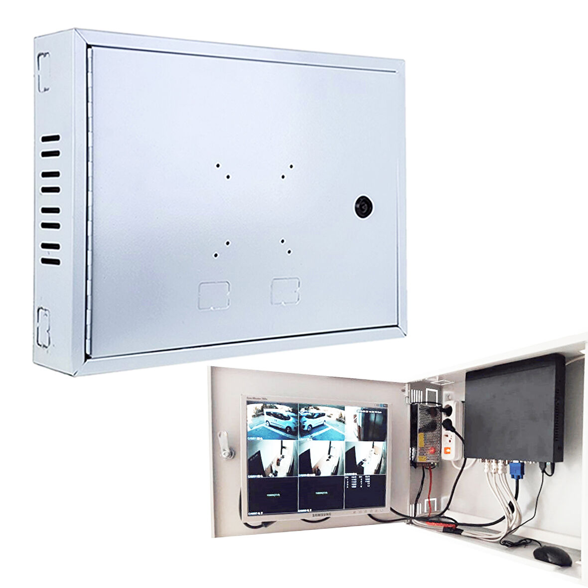 Novacom 45X35x10 Cm Dik Tip Gri Monitör Takılabilen Dvr Kabini