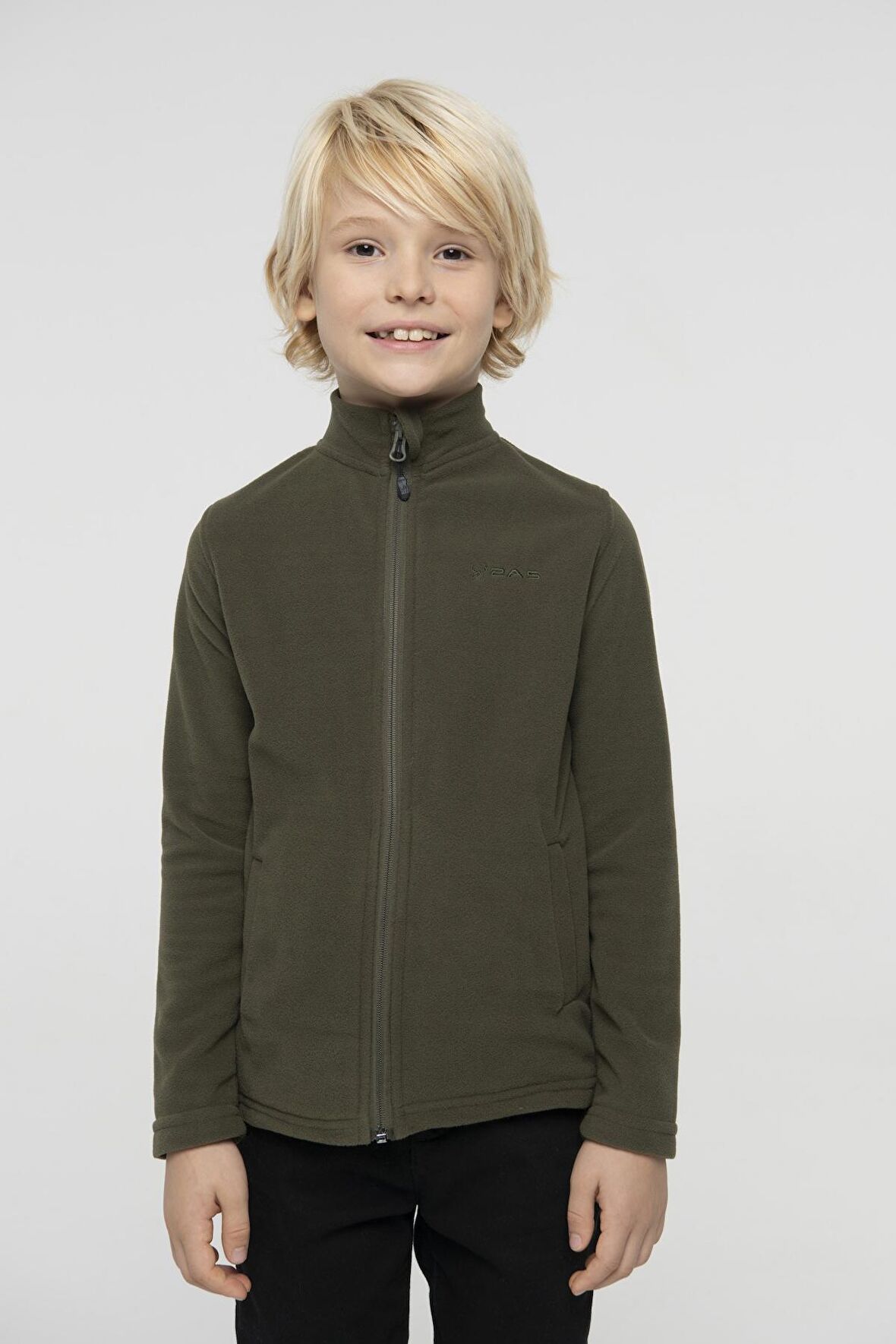 2AS Pade Tam Fermuarlı Çocuk Polar Sweatshirt