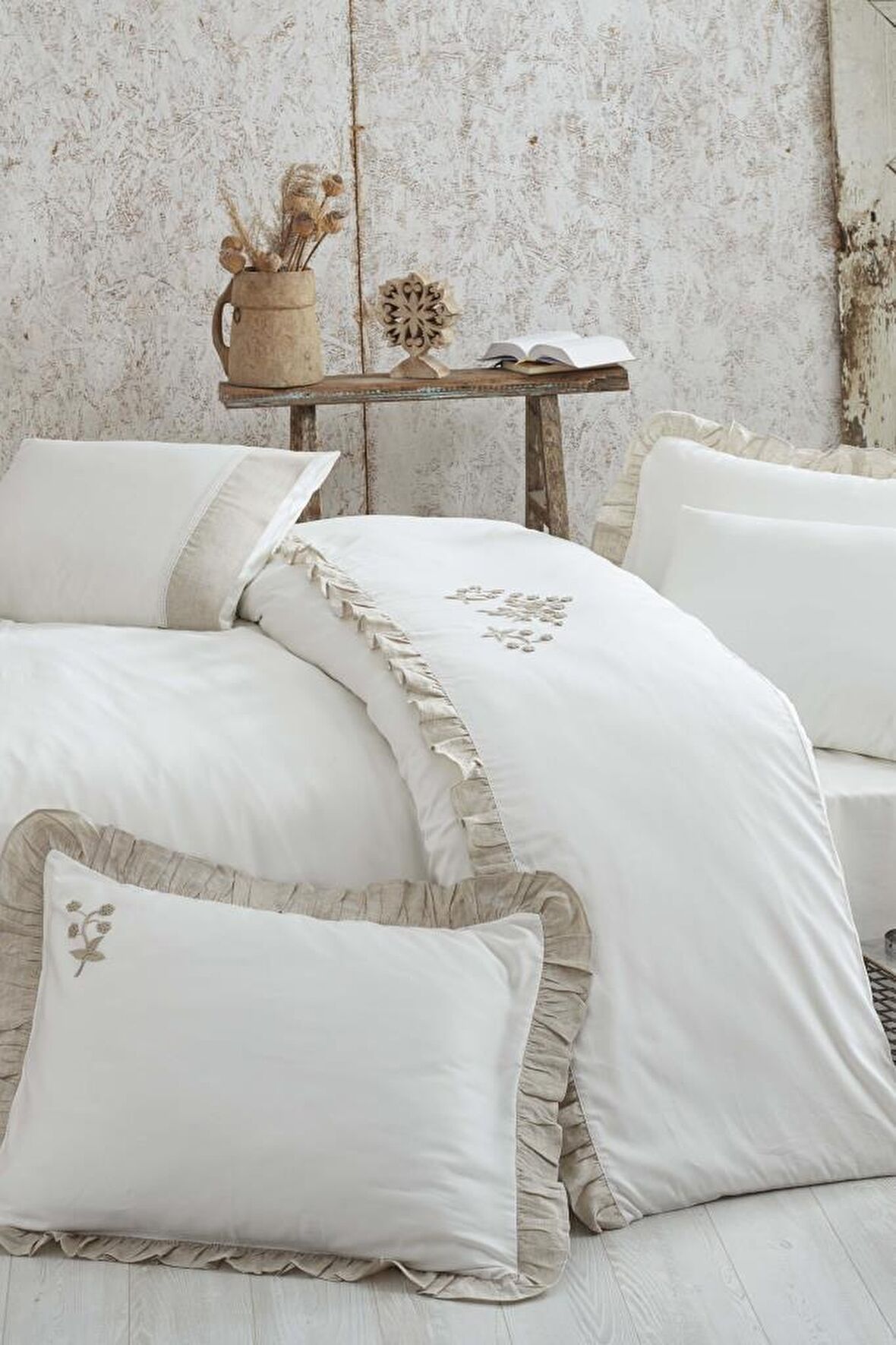 Eco Cotton Ayliz Düz Pamuk Çift Kişilik Nevresim Takımı