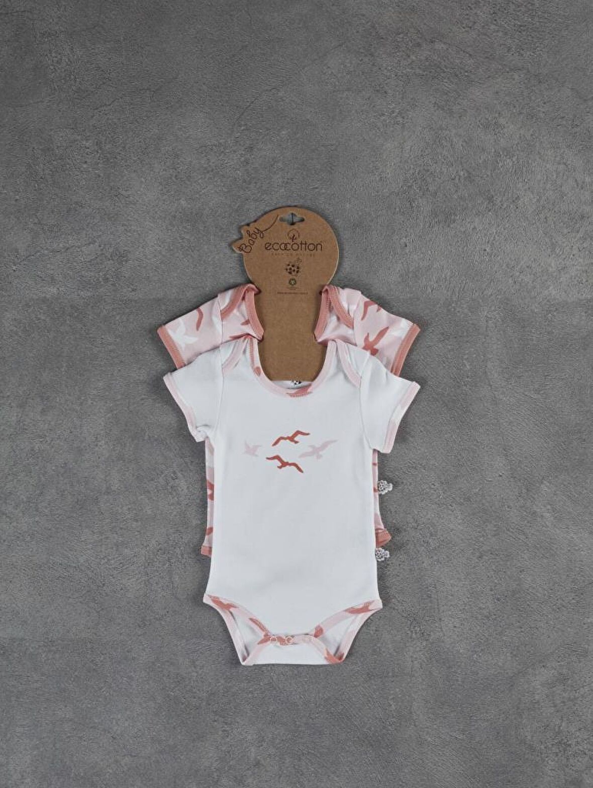 Ecocotton Turna Kısa Kollu Zıbın Seti 3-6 Ay Turkuaz