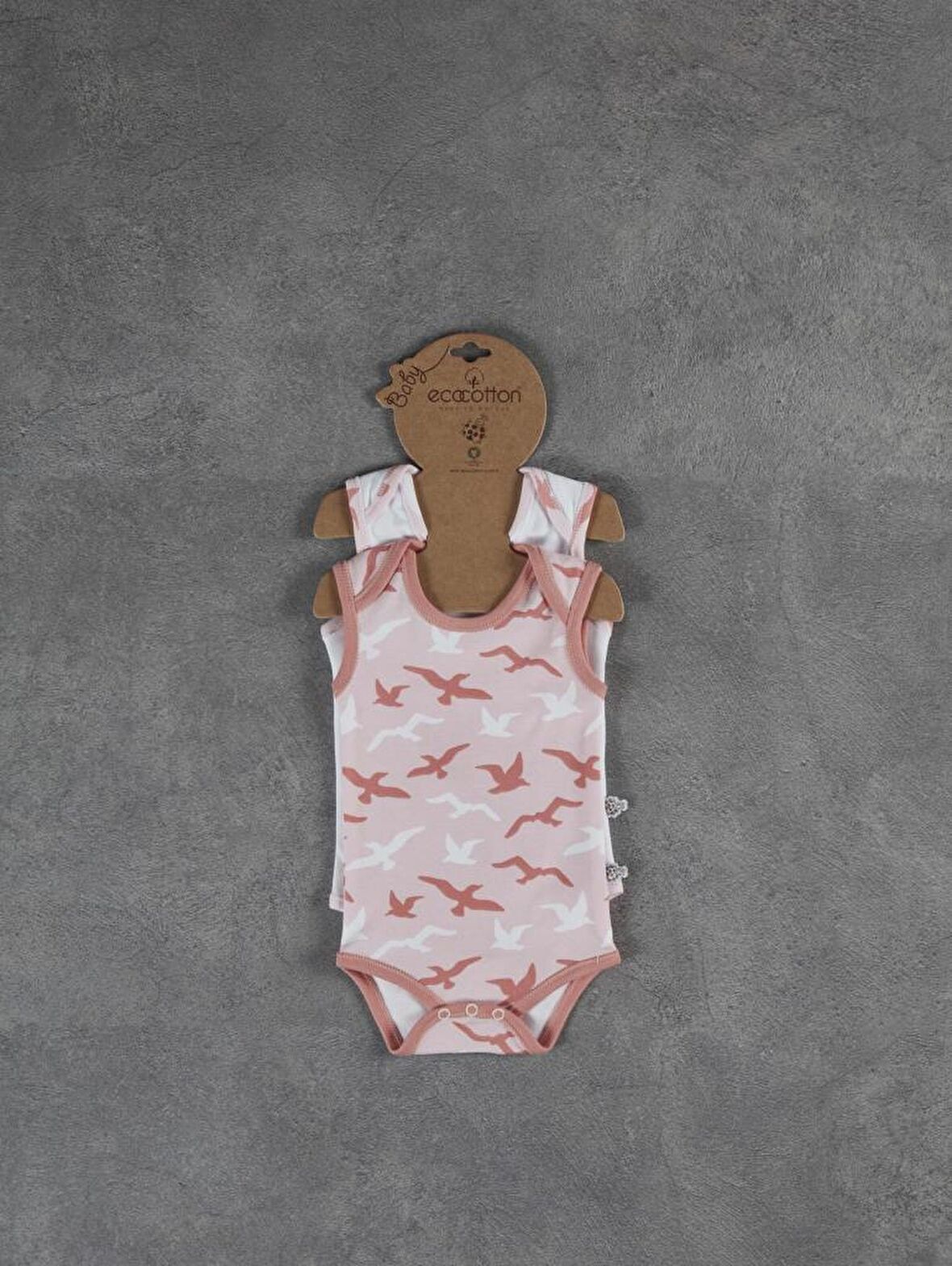 Ecocotton Turna Kolsuz Zıbın Seti 0-3 Ay Turkuaz-Beyaz