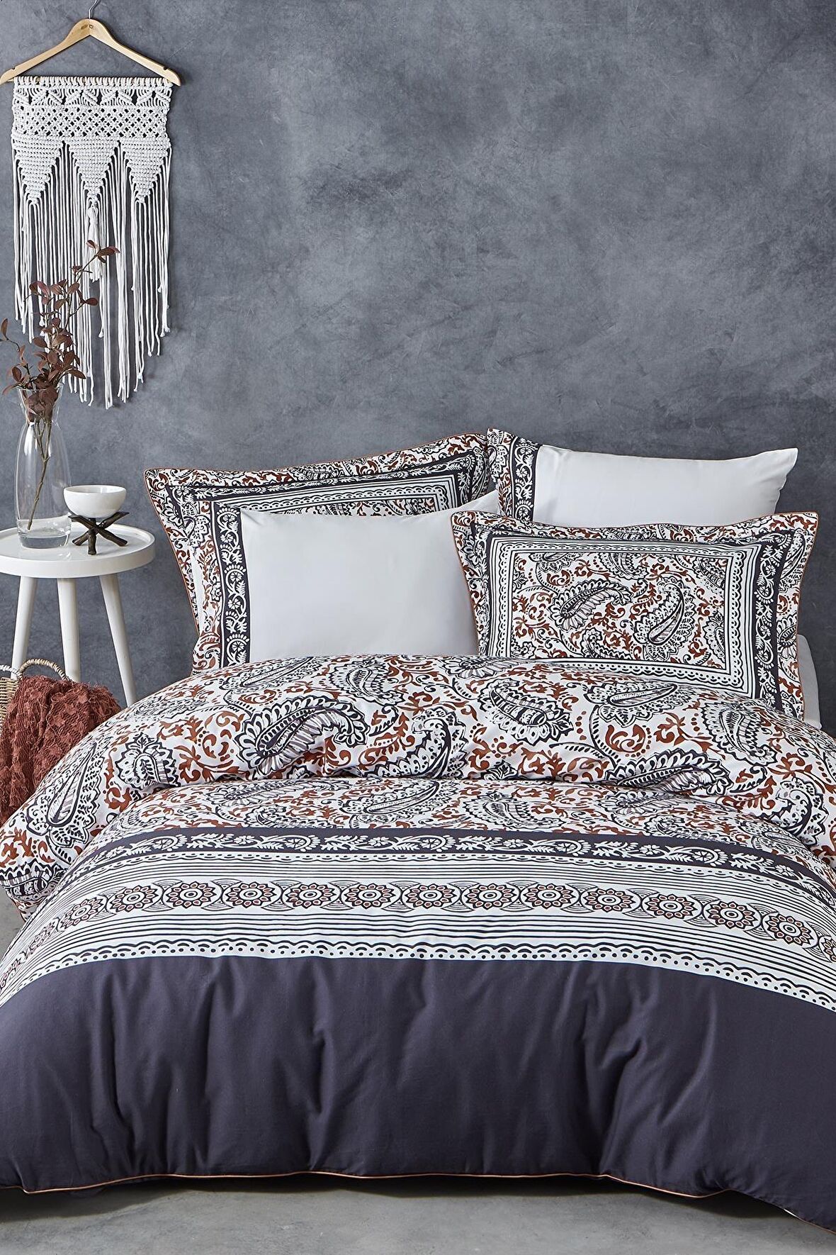 Eco Cotton Yakut Etnik Temalı Pamuk Çift Kişilik Nevresim Takımı