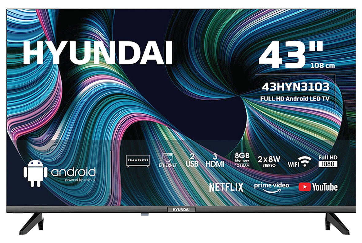 Hyundai 43HYN3103 43" 108 Ekran Full HD Android LED TV