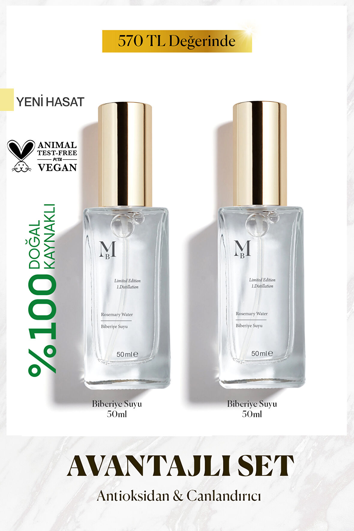 Biberiye Suyu 50 mL 2’li Set