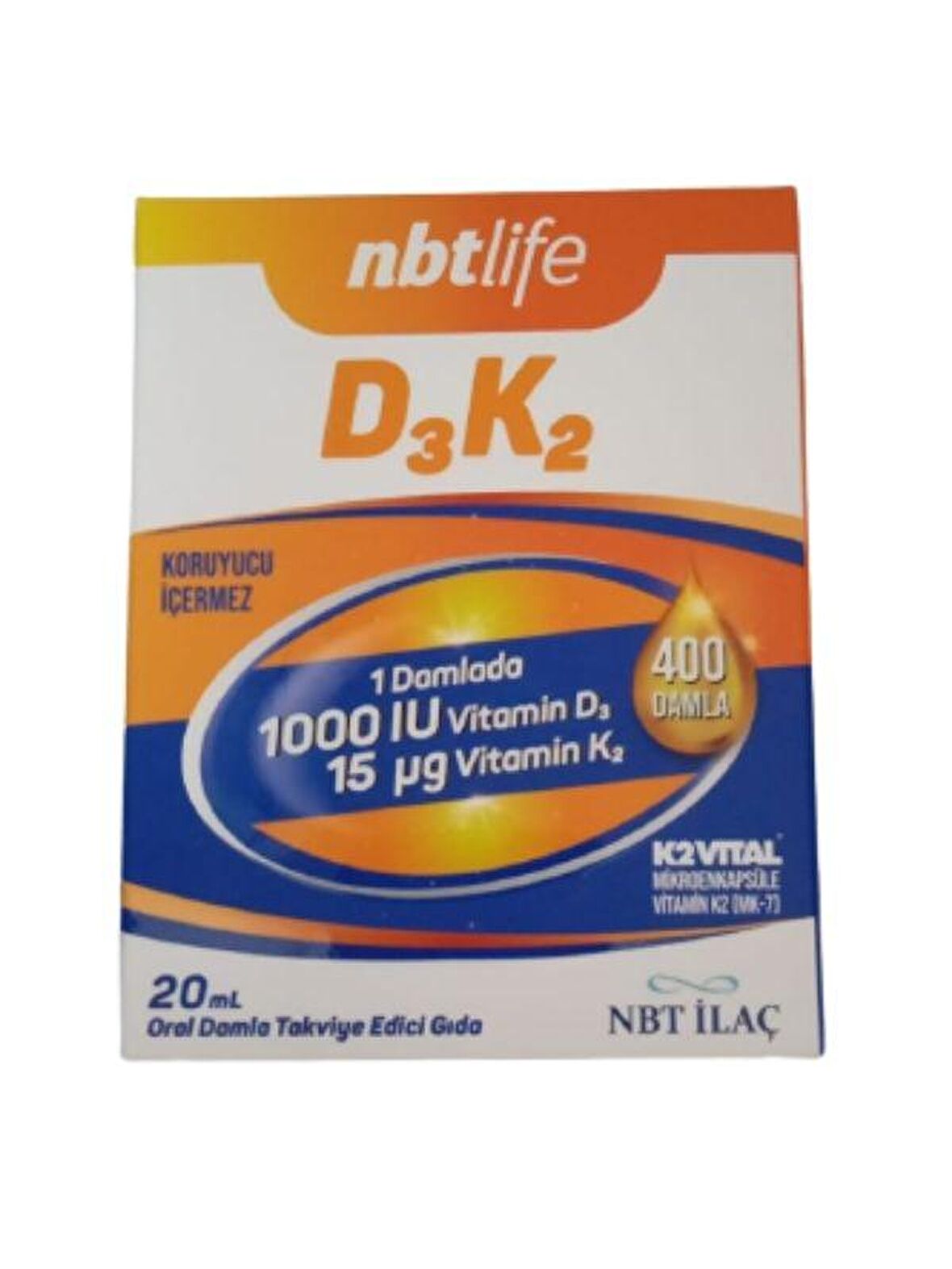 Nbt Life D3K2 1000 IU Damla 20 ml