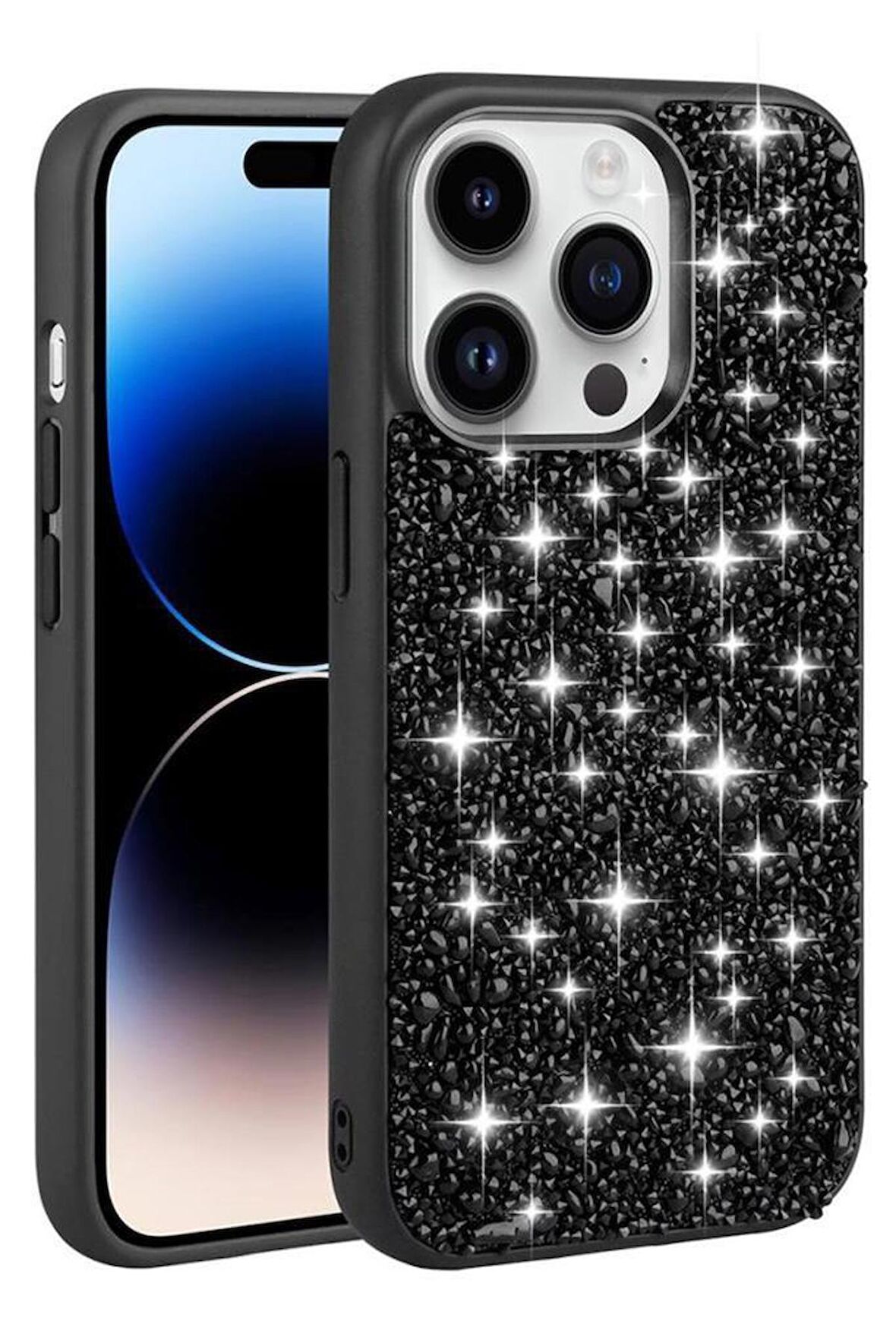 Apple iPhone 14 Pro Kılıf Parlak Taşlı Tasarım Linea Kapak