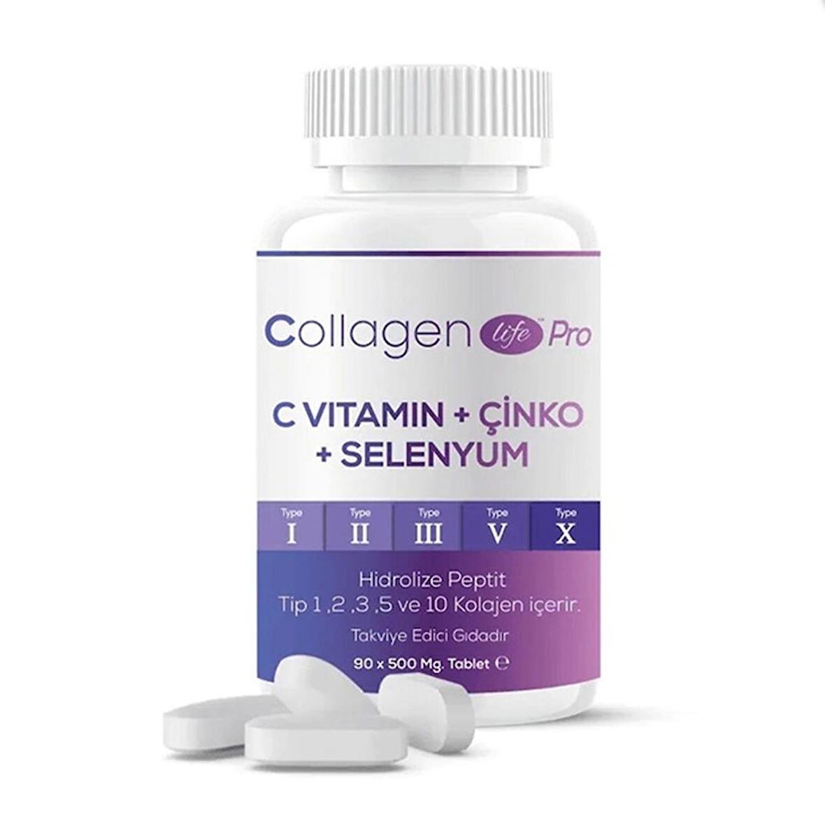 Collagen Life 5 Tip Kolajen Tip 1, Tip 2, Tip 3, Tip 5, Tip 10 90 Tablet