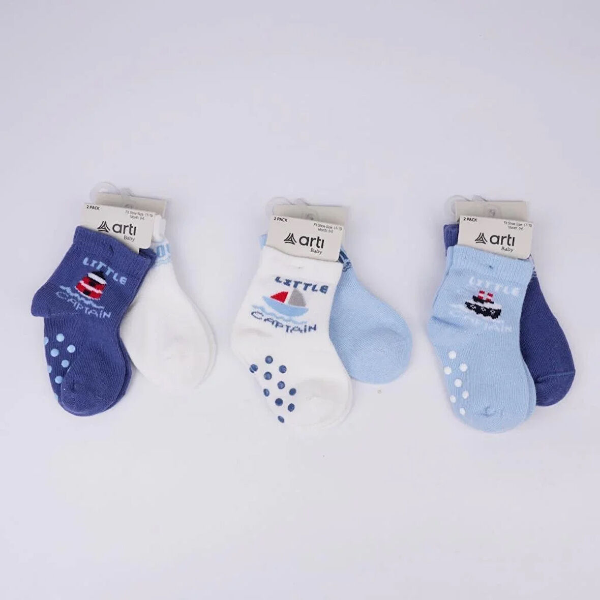 Filip 2'li Abs'li Erkek Bebek Soket Çorap K44143 Asorti