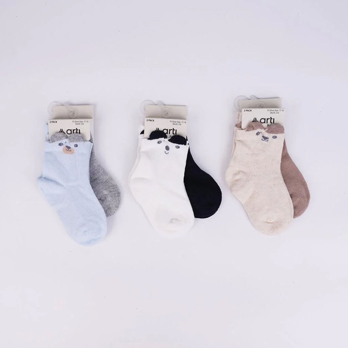 Retkit 2'li Erkek Bebek Soket Çorap K44144 Asorti