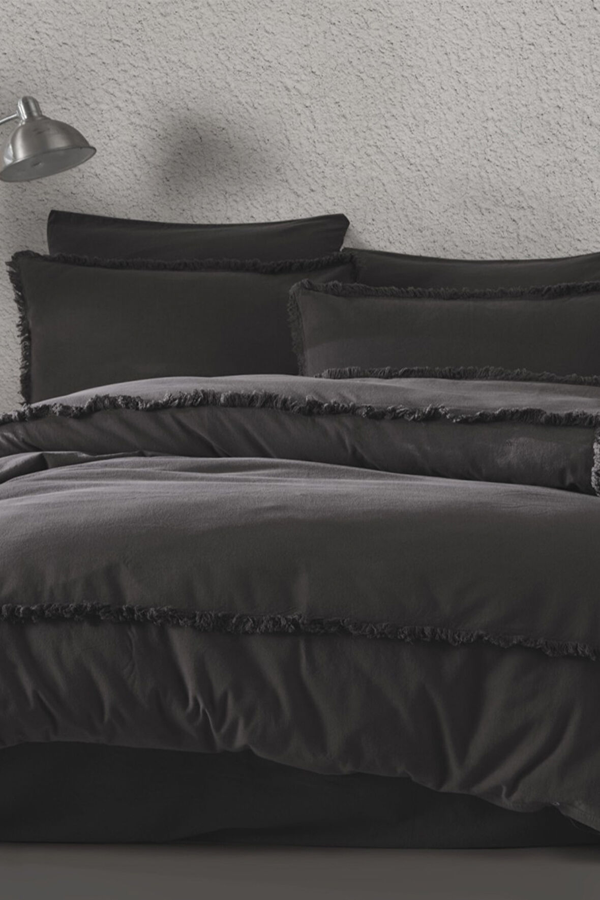 Majoli Dark Solid Maddox Çift Kişilik %100 Organik Pamuk Nevresim Takımı