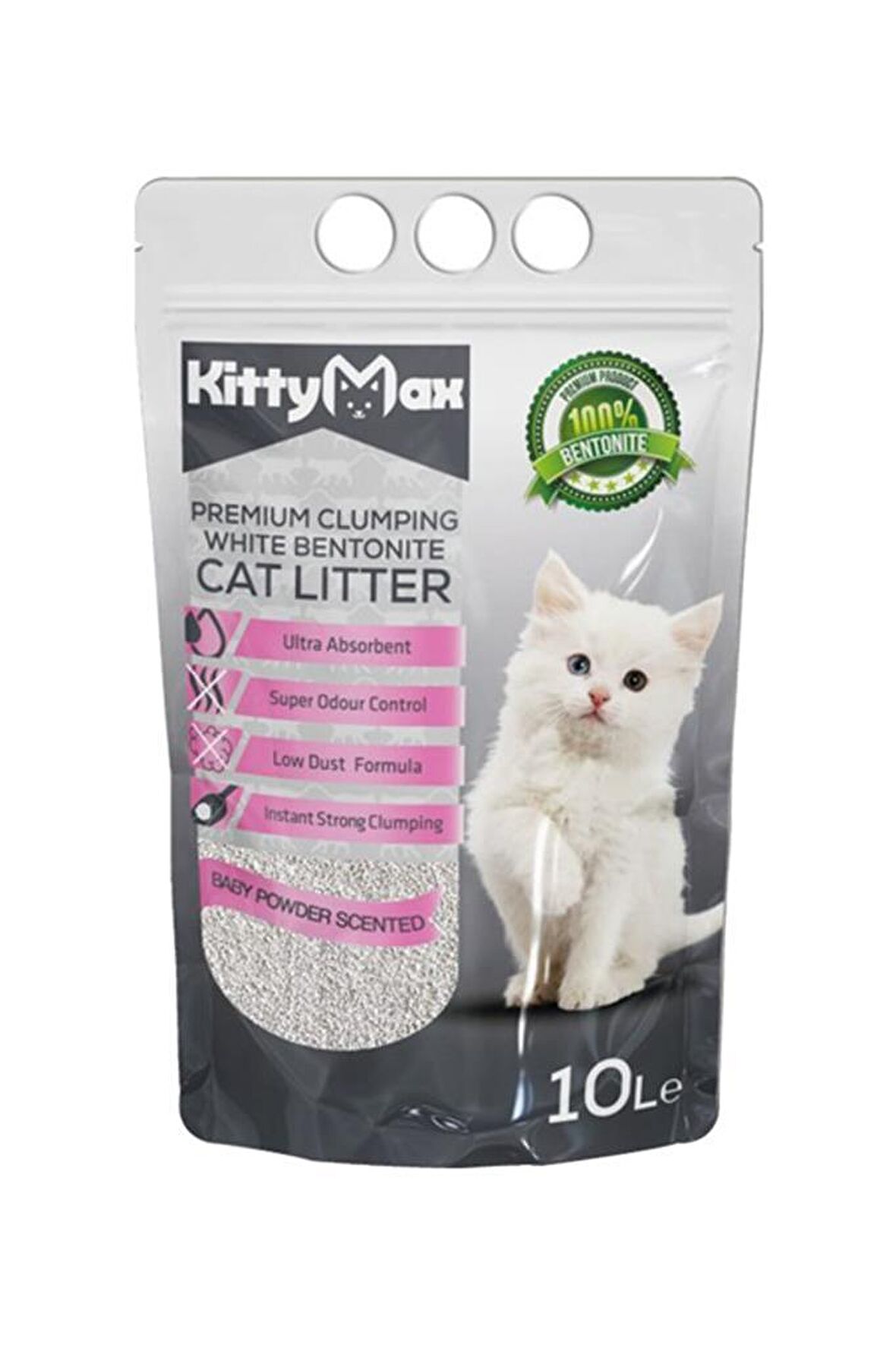 KittyMax Bebek Pudrası Kokulu Bentonit Kedi Kumu 10 Lt
