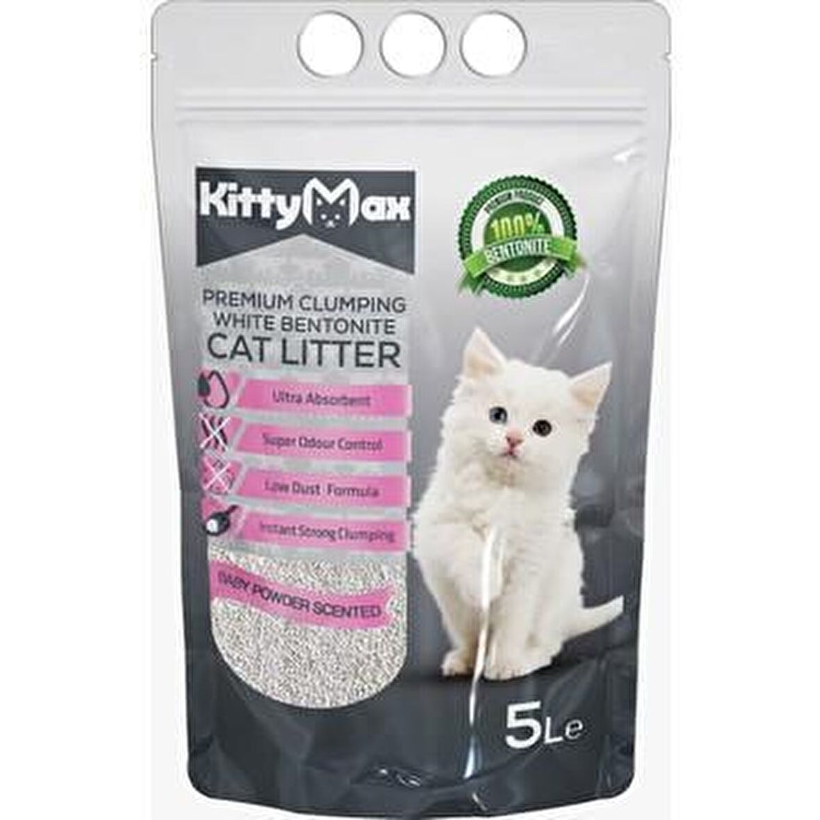 KittyMax Bebek Pudrası Kokulu Bentonit Kedi Kumu 5 Lt