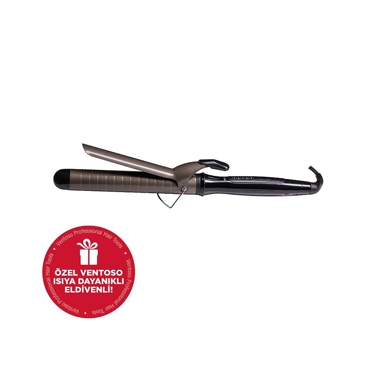 Ventoso EPS-319 32 mm Titanyum Saç Maşası + Isıya Dayanıklı Maşa Eldiveni