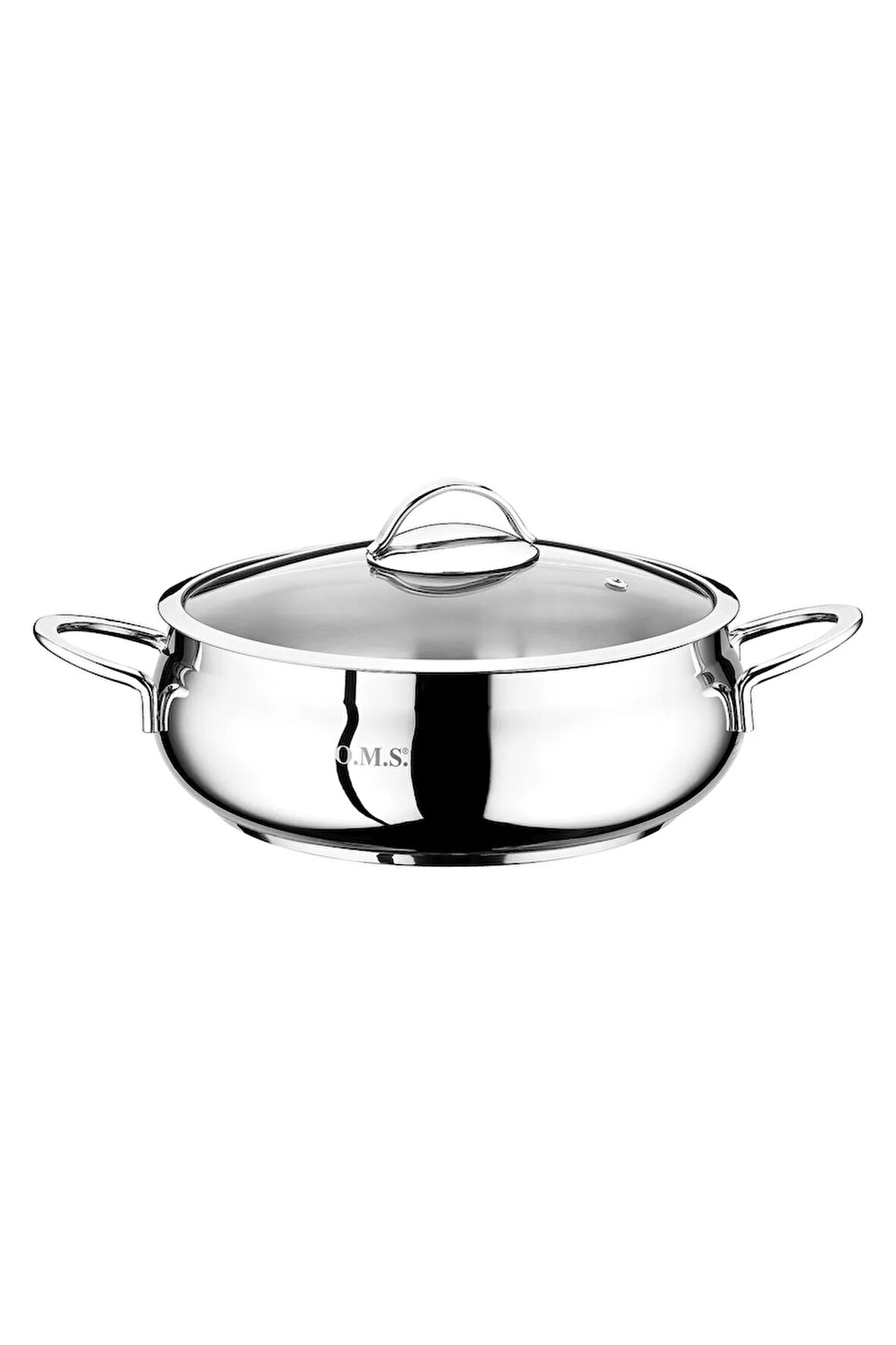 2031 - 2 Parça, Paslanmaz Çelik, İndüksiyon Uyumlu, 24x8 Cm - 2,80 Litre Basık Tencere, Gümüş Renk