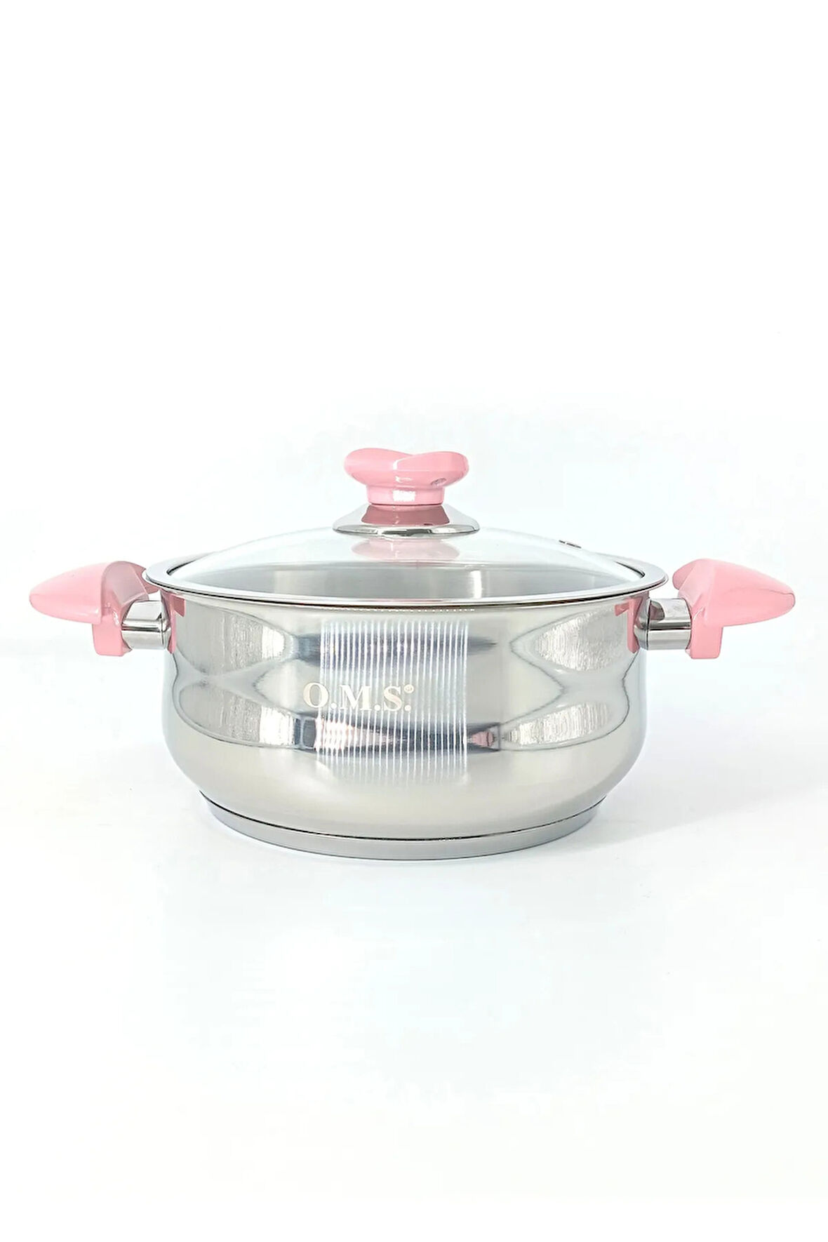 1025 - Yummy - 9 Parça, Paslanmaz Çelik, İndüksiyonlu, Tencere, Tava Çeyiz Seti Pembe Renk