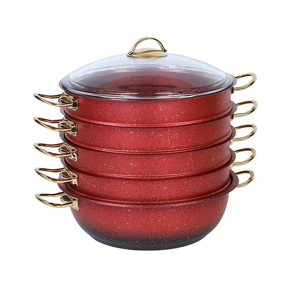 Oms 6091-C 30CM Granit Mantı Tencere Seti