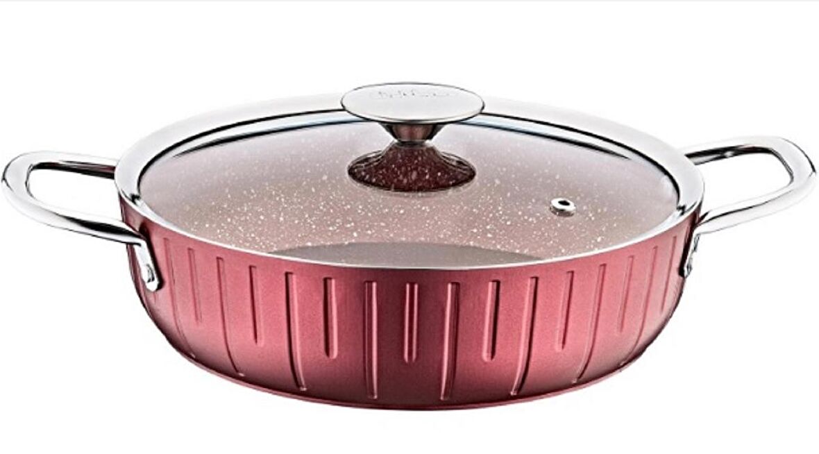 Oms Granit 20 Cm Colonna Derin Tencere 3118 Bordo