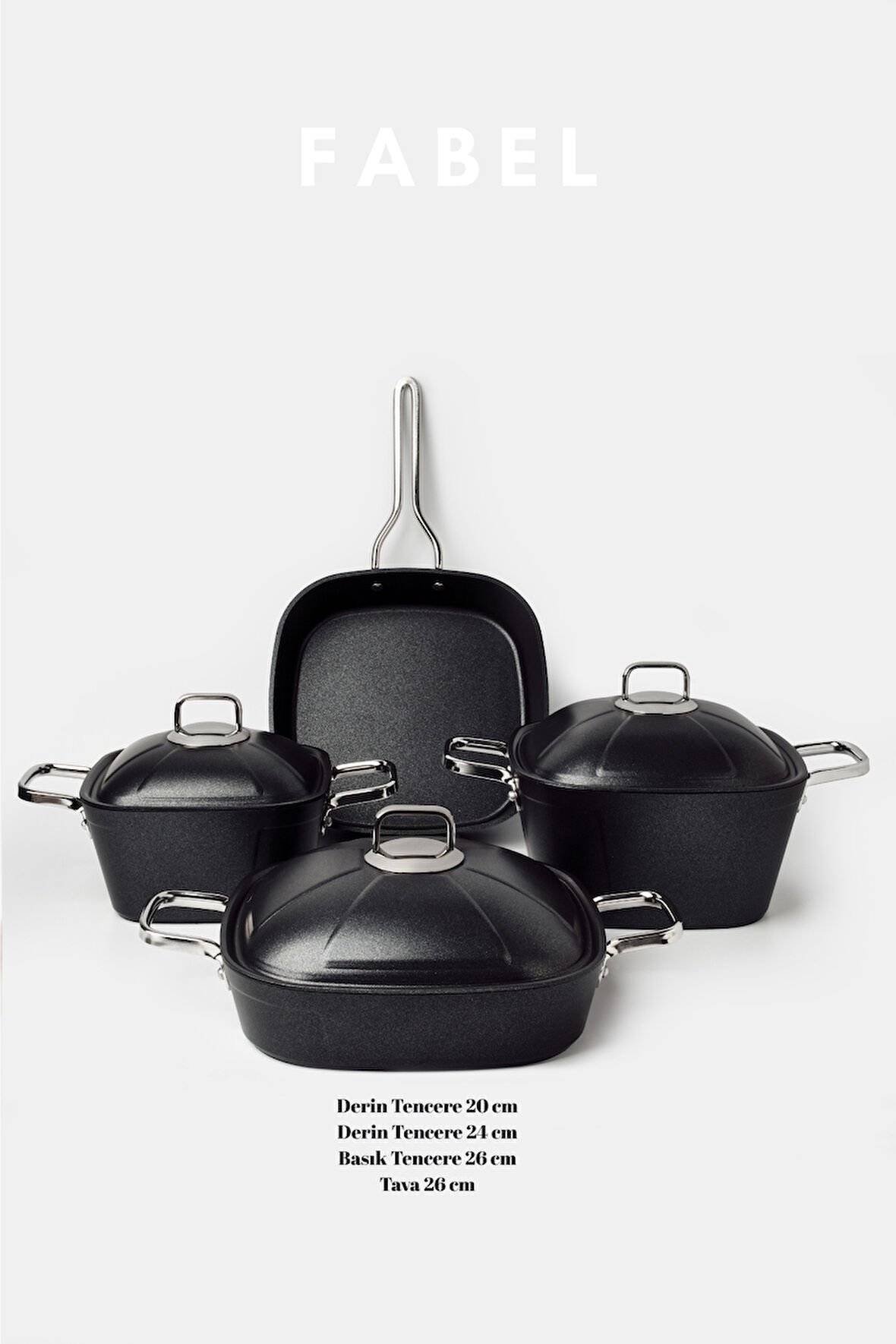 Fabel 7 Parça Tencere Seti Siyah