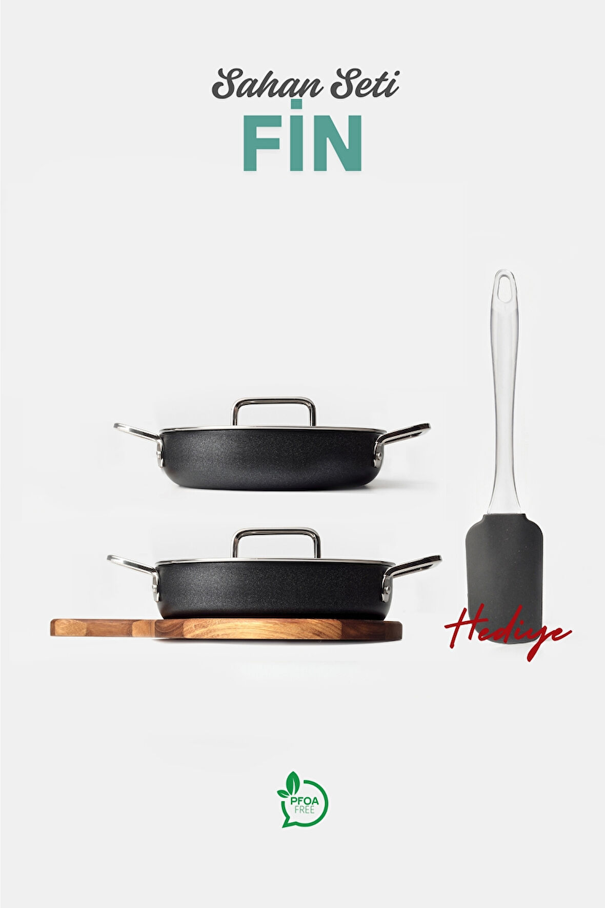 FİN 6 Parça sahan set (18-22 cm sahan, spatula, nihale, )