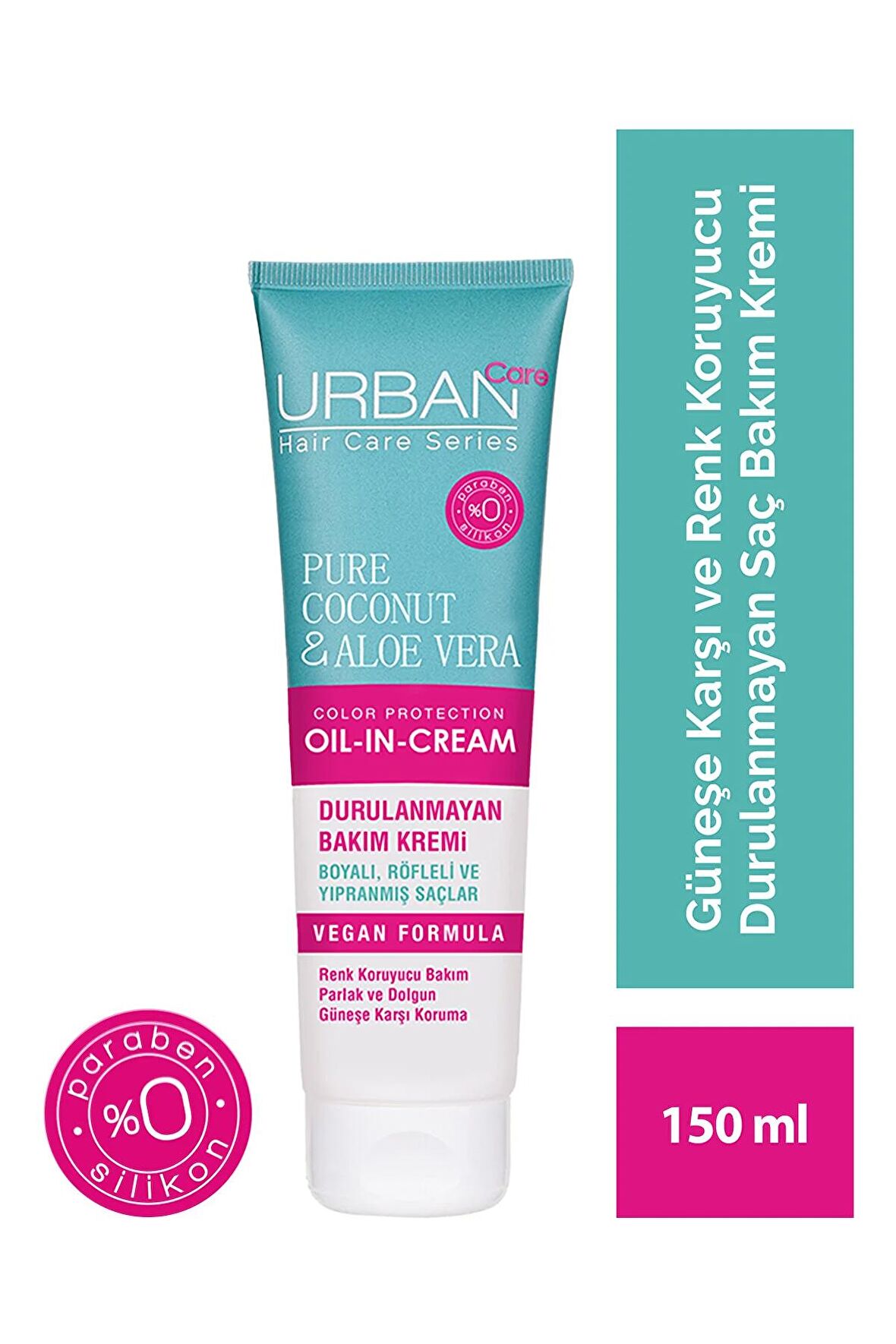 Urban Care Coconut & Aloe Vera Oil-In-Cream Renk Koruyucu Boyalı Saçlar İçin Sülfatsız Durulanmayan Saç Kremi 150 ml