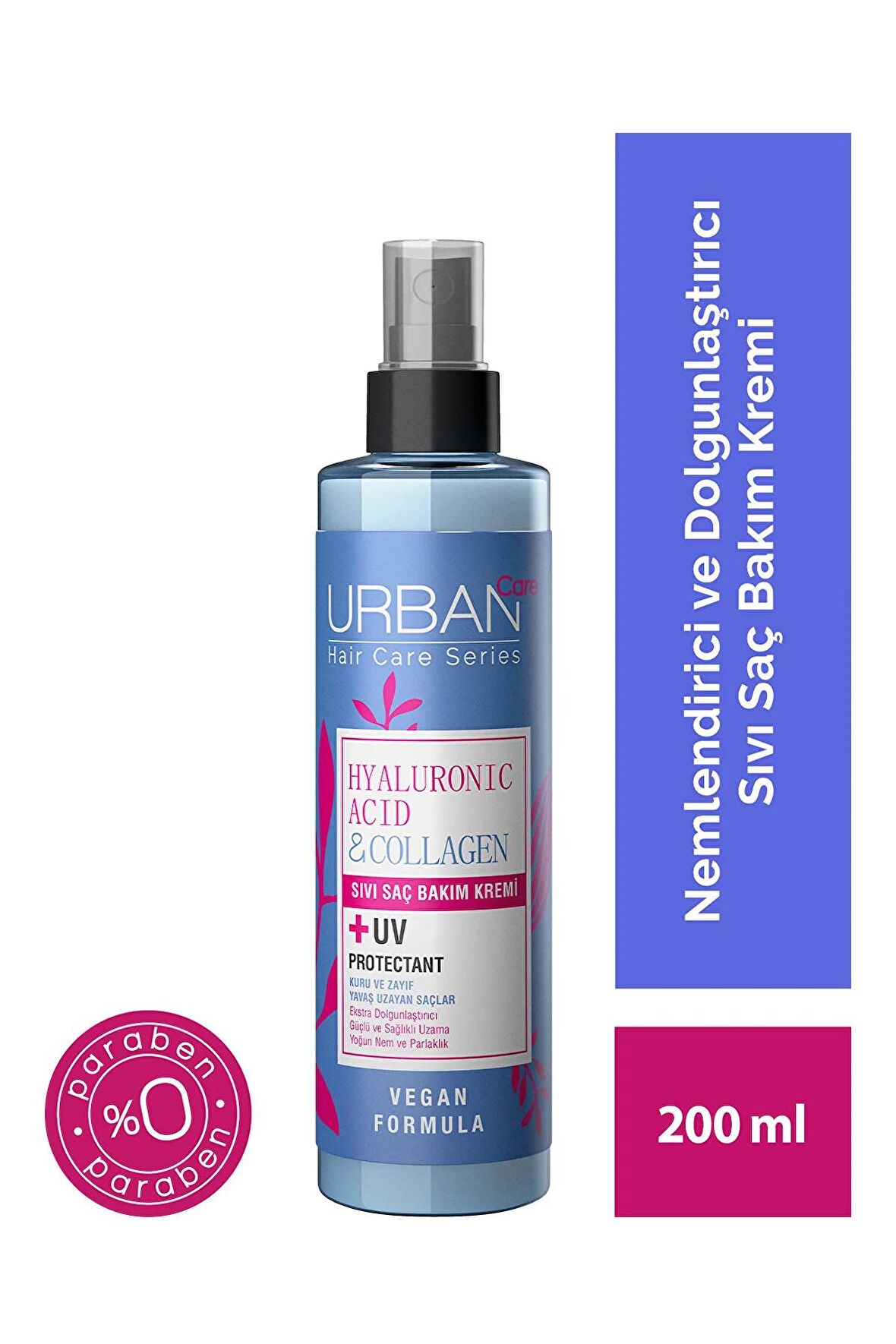 Urban Care Hyaluronic Acid & Collagen Hızlı Uzatma Etkili Kuru Saçlar İçin Sülfatsız Sıvı Saç Kremi 200 ml