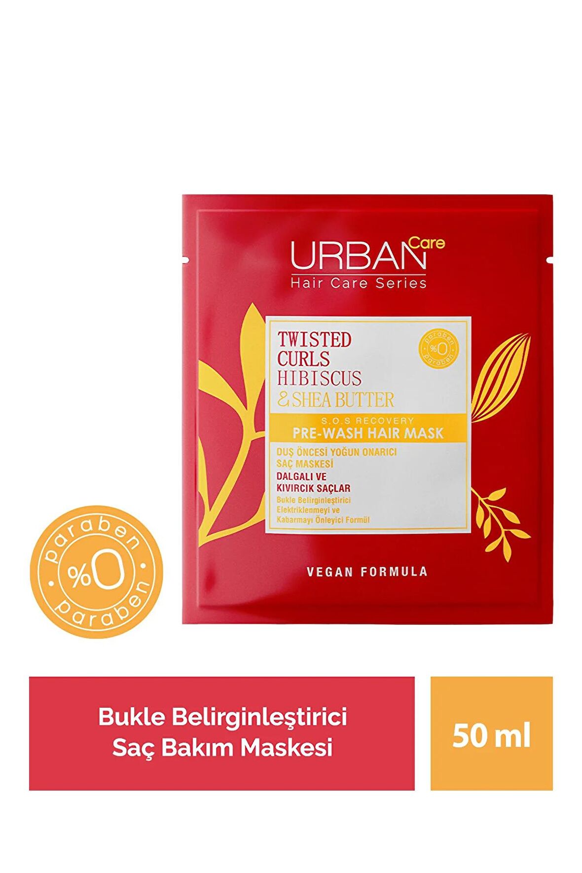 Urban Care Bakim Maske Sachet Curl Hibiscus Water&She Butter