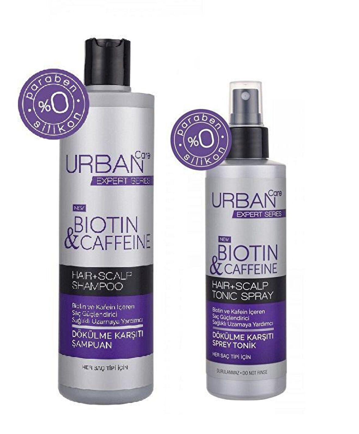 URBAN CARE DÖKÜLME KARŞITI SET- BIOTİN & CAFFEIN SPREY 200 ML + BİOTİN & CAFFEIN ŞAMPUAN 350 ML