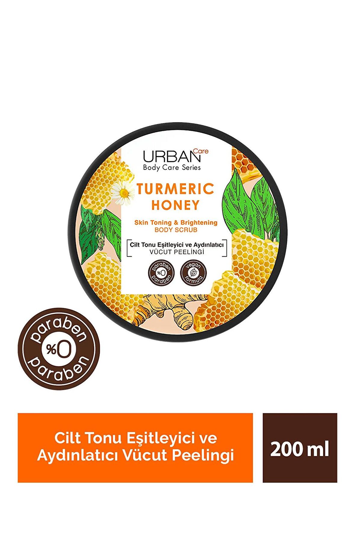 Urban Care Turmeric Honey Cilt Tonu Eşitleyici ve Aydınlatıcı Vücut Peelingi 200 ml