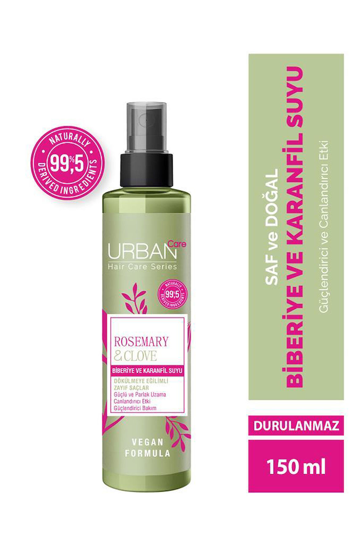 URBAN Care Rosemary & Clove Biberiye ve Karanfil Suyu % 99.5 Doğal ve Saf 150 ML