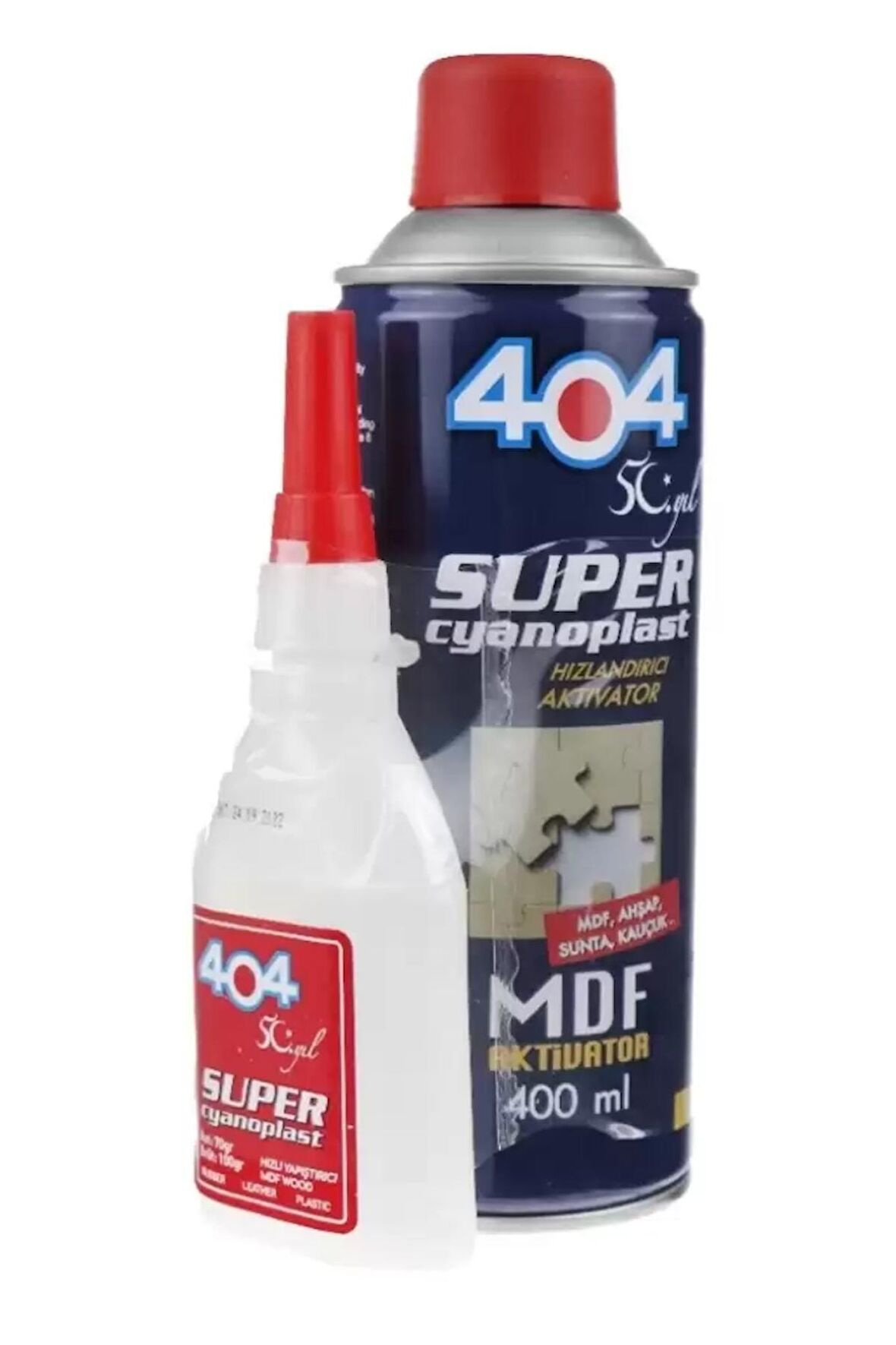 404 Süper Hızlandırıcı MDF Aktivatör 400 Ml + 100 Gr Hızlı Yapıştırıcı